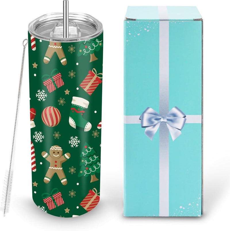 DS 1 Pack Sublimation Tumblers 20 oz Skinny Straight Flat Bottom Blank Tumbler Cups with Individual Gift Boxed for Heat Transfer DIY Craft - Image 1